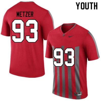 Youth Ohio State Buckeyes #93 Jake Metzer Throwback Nike NCAA College Football Jersey Ventilation TZL3344SG